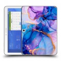 Дизайнерский силиконовый чехол для Samsung Galaxy Tab 4 10.1 синий мрамор