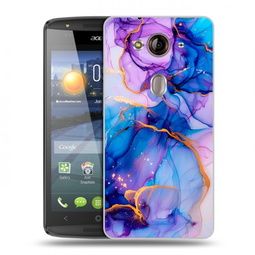 Дизайнерский пластиковый чехол для Acer Liquid E3 синий мрамор