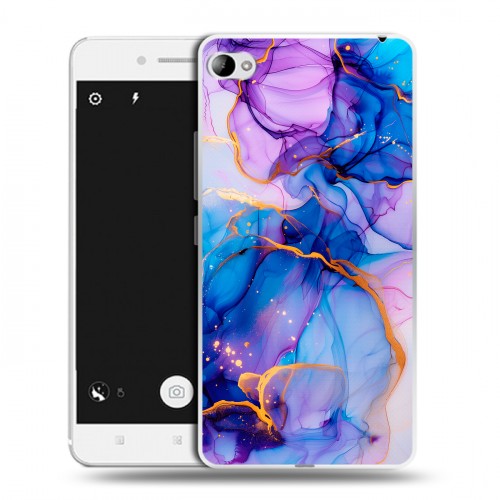 Дизайнерский пластиковый чехол для Lenovo S90 синий мрамор