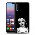 Полупрозрачный дизайнерский силиконовый с усиленными углами чехол для Huawei P20 Pro монашка