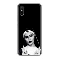 Полупрозрачный дизайнерский силиконовый чехол для Xiaomi RedMi 9A монашка