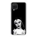 Полупрозрачный дизайнерский пластиковый чехол для Samsung Galaxy A12 монашка