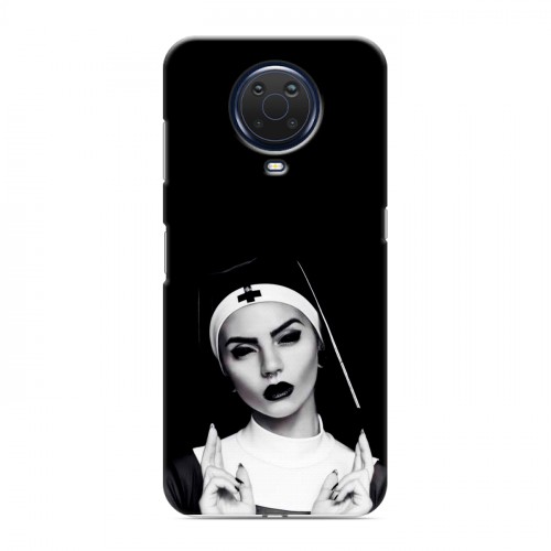 Полупрозрачный дизайнерский силиконовый с усиленными углами чехол для Nokia G20 монашка