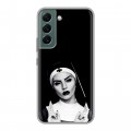 Полупрозрачный дизайнерский пластиковый чехол для Samsung Galaxy S22 монашка