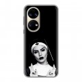 Полупрозрачный дизайнерский силиконовый чехол для Huawei P50 Pro монашка