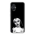 Полупрозрачный дизайнерский силиконовый чехол для Xiaomi Poco M5 монашка