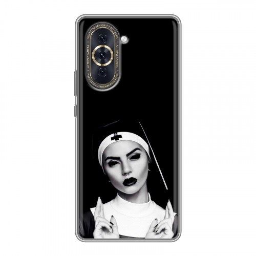 Полупрозрачный дизайнерский пластиковый чехол для Huawei Nova 10 монашка