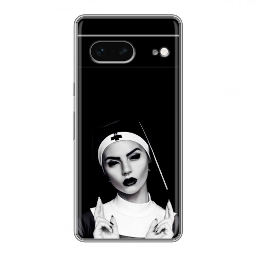 Полупрозрачный дизайнерский пластиковый чехол для Google Pixel 7 монашка