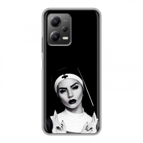 Полупрозрачный дизайнерский силиконовый чехол для Xiaomi Poco X5 монашка