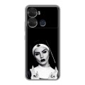 Полупрозрачный дизайнерский пластиковый чехол для Itel P40 монашка