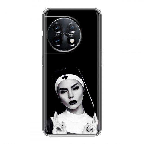 Полупрозрачный дизайнерский пластиковый чехол для OnePlus 11 монашка