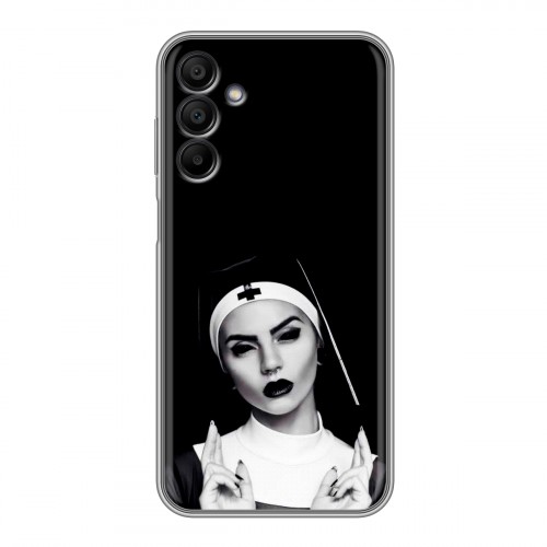 Полупрозрачный дизайнерский пластиковый чехол для Samsung Galaxy A15 монашка