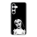 Полупрозрачный дизайнерский пластиковый чехол для Samsung Galaxy S24 монашка