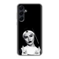 Полупрозрачный дизайнерский пластиковый чехол для Samsung Galaxy A55 монашка