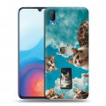 Полупрозрачный дизайнерский пластиковый чехол для Vivo V11 котики