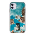 Полупрозрачный дизайнерский силиконовый чехол для Iphone 11 котики