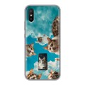 Полупрозрачный дизайнерский силиконовый чехол для Xiaomi RedMi 9A котики