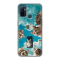 Полупрозрачный дизайнерский силиконовый чехол для OPPO A53 котики