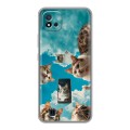 Полупрозрачный дизайнерский силиконовый чехол для Realme C20 котики