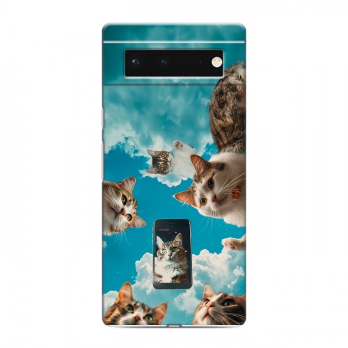 Полупрозрачный дизайнерский силиконовый чехол для Google Pixel 6 котики