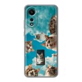 Полупрозрачный дизайнерский пластиковый чехол для OPPO A78 4G котики