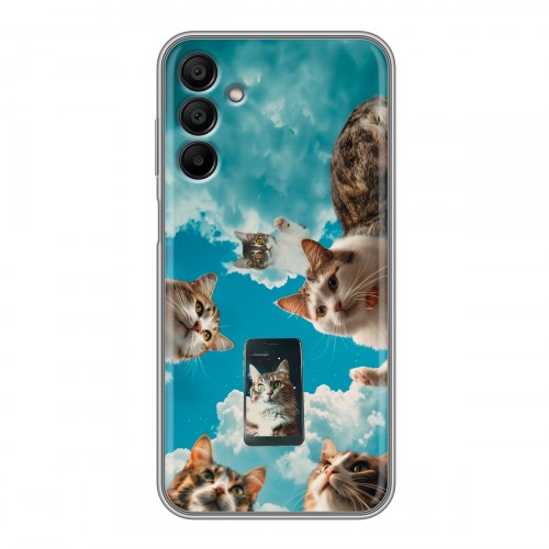 Полупрозрачный дизайнерский пластиковый чехол для Samsung Galaxy A15 котики