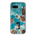 Полупрозрачный дизайнерский пластиковый чехол для Google Pixel 8a котики