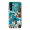 Полупрозрачный дизайнерский пластиковый чехол для Samsung Galaxy A35 котики