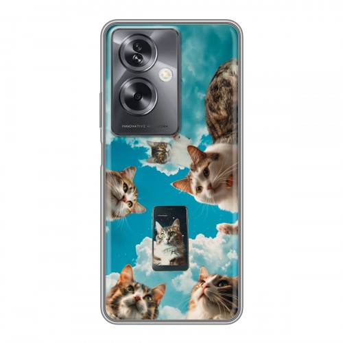 Полупрозрачный дизайнерский пластиковый чехол для OnePlus Nord N30 SE 5G котики