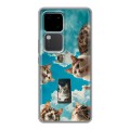 Полупрозрачный дизайнерский пластиковый чехол для Vivo V30 5G котики