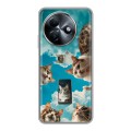 Полупрозрачный дизайнерский пластиковый чехол для Itel S24 котики