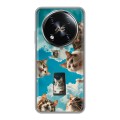 Полупрозрачный дизайнерский пластиковый чехол для Itel RS4 котики