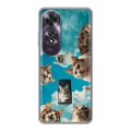Полупрозрачный дизайнерский пластиковый чехол для OPPO A60 котики