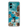 Полупрозрачный дизайнерский пластиковый чехол для Vivo Y28 котики