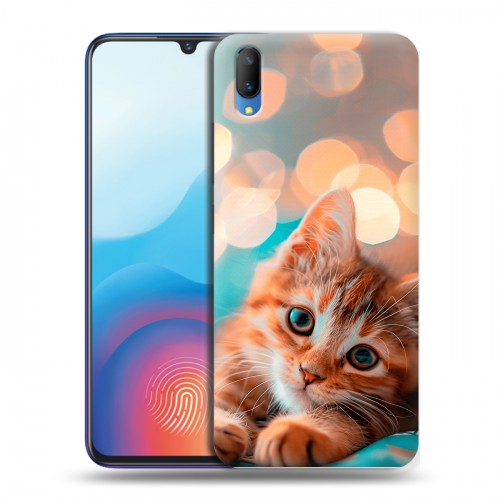 Полупрозрачный дизайнерский пластиковый чехол для Vivo V11 котик