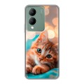 Полупрозрачный дизайнерский силиконовый чехол для Vivo Y17s котик