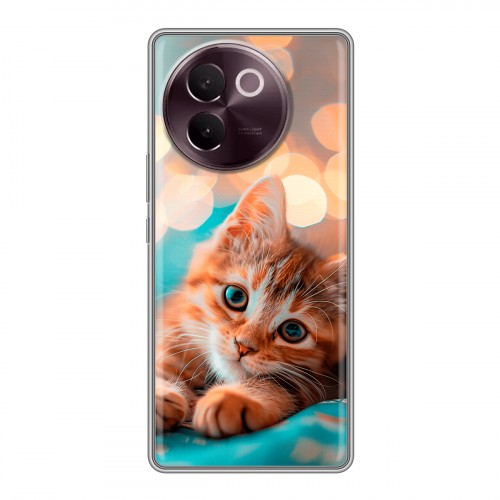Полупрозрачный дизайнерский пластиковый чехол для Vivo V30e котик