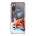 Полупрозрачный дизайнерский силиконовый с усиленными углами чехол для Tecno Pouvoir 4 лиса