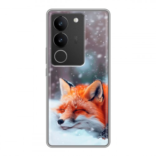 Полупрозрачный дизайнерский силиконовый чехол для Vivo S17 лиса