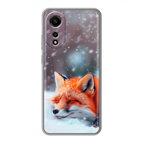 Полупрозрачный дизайнерский пластиковый чехол для OPPO A78 4G лиса