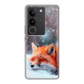 Полупрозрачный дизайнерский силиконовый с усиленными углами чехол для Vivo V29 лиса