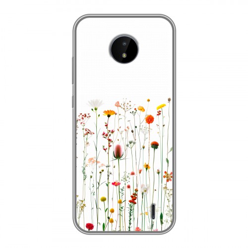 Полупрозрачный дизайнерский пластиковый чехол для Nokia C20 цветы