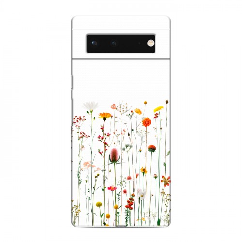 Полупрозрачный дизайнерский силиконовый чехол для Google Pixel 6 цветы