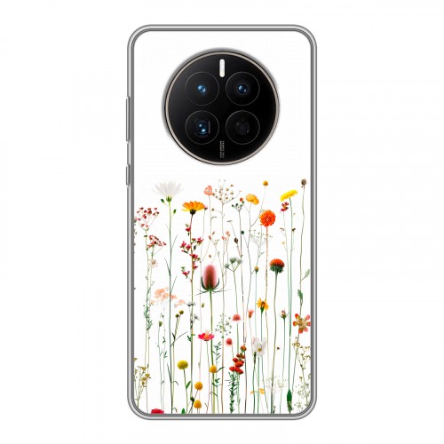 Полупрозрачный дизайнерский силиконовый с усиленными углами чехол для Huawei Mate 50 цветы