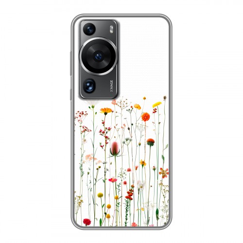 Полупрозрачный дизайнерский пластиковый чехол для Huawei P60 цветы