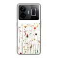 Полупрозрачный дизайнерский пластиковый чехол для Realme GT3 цветы