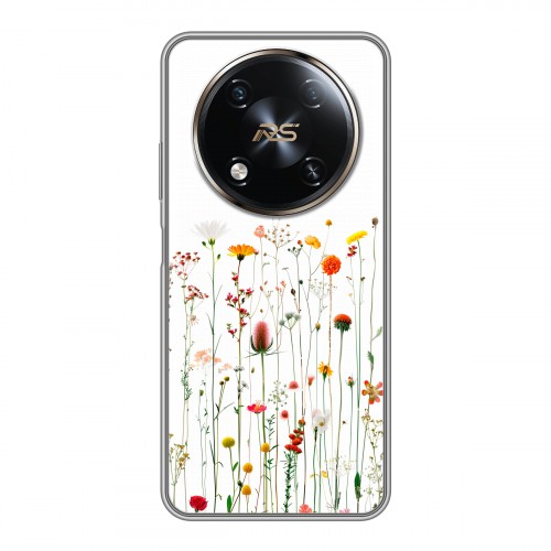 Полупрозрачный дизайнерский пластиковый чехол для Itel RS4 цветы