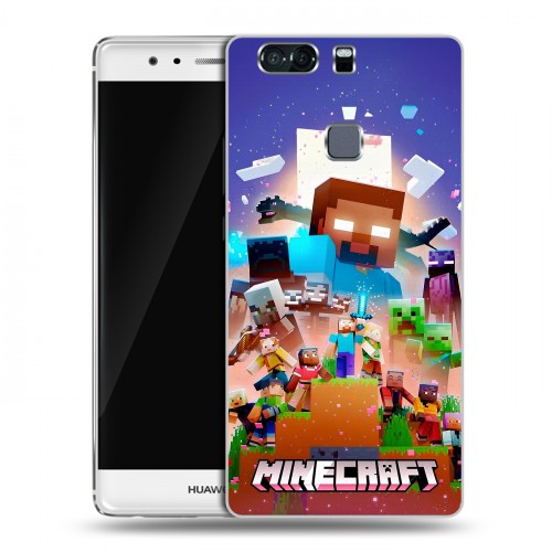 Дизайнерский пластиковый чехол для Huawei P9 Plus Майнкрафт Minecraft