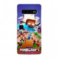 Дизайнерский силиконовый с усиленными углами чехол для Samsung Galaxy S10 Майнкрафт Minecraft
