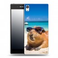 Дизайнерский пластиковый чехол для Sony Xperia E5 Капибара